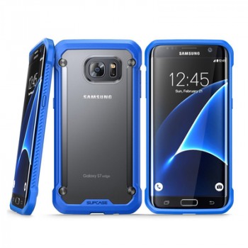 Двухкомпонентный противоударный чехол силикон/поликарбонат для Samsung Galaxy S7 Edge  Синий