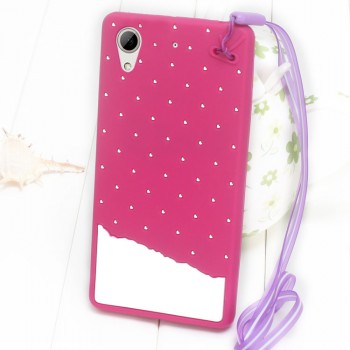 Силиконовый матовый непрозрачный дизайнерский фигурный чехол для HTC Desire 626/628 Пурпурный