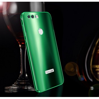 Двухкомпонентный чехол c металлическим бампером с поликарбонатной накладкой и текстурным покрытием Металл для Huawei Honor 8  Зеленый