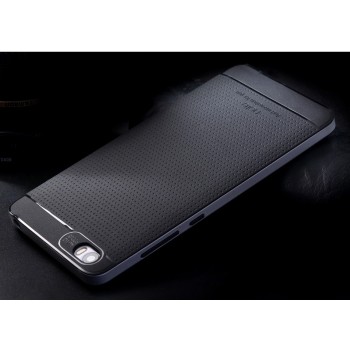 Двухкомпонентный силиконовый матовый непрозрачный чехол с поликарбонатным бампером для Xiaomi Mi Note  Серый