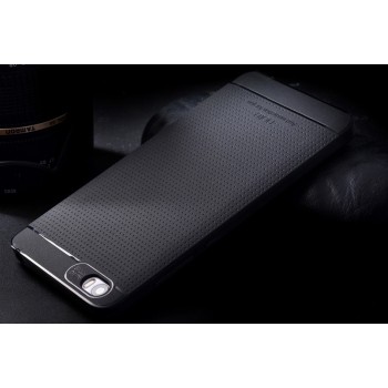 Двухкомпонентный силиконовый матовый непрозрачный чехол с поликарбонатным бампером для Xiaomi Mi Note  Черный