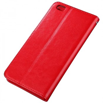 Глянцевый чехол портмоне подставка на пластиковой основе на магнитной защелке для Xiaomi Mi Note Красный