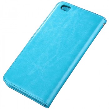 Глянцевый чехол портмоне подставка на пластиковой основе на магнитной защелке для Xiaomi Mi Note Голубой