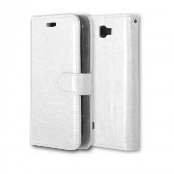 Глянцевый чехол портмоне подставка на силиконовой основе на магнитной защелке для LG K3 Белый