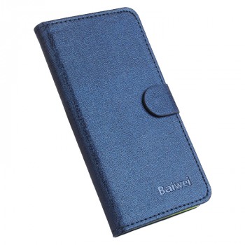 Текстурный чехол горизонтальная книжка подставка на силиконовой основе с отсеком для карт на магнитной защелке для Asus ZenFone 3 5.2  Синий