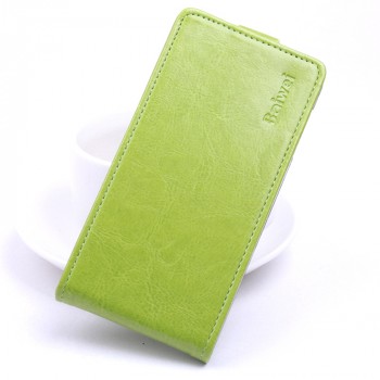 Глянцевый водоотталкивающий чехол вертикальная книжка на силиконовой основе на магнитной защелке для Asus ZenFone 3 5.2  Зеленый