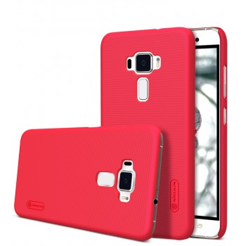 Пластиковый непрозрачный матовый нескользящий премиум чехол для Asus ZenFone 3 5.5 Красный