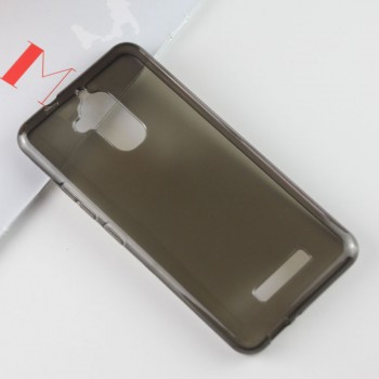 Силиконовый глянцевый полупрозрачный чехол для Asus ZenFone 3 Max  Серый