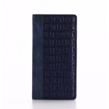 Чехол портмоне подставка текстура Крокодил на пластиковой основе для Iphone 7/8 Синий