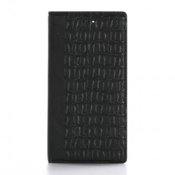 Чехол портмоне подставка текстура Крокодил на пластиковой основе на магнитной защелке для Iphone 7 Plus/8 Plus Черный