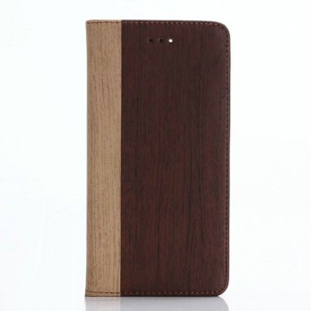 Чехол портмоне подставка текстура Дерево на пластиковой основе для Iphone 7 Plus/8 Plus Красный