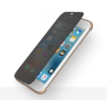 Пластиковый непрозрачный матовый чехол с полупрозрачной крышкой с зеркальным покрытием для Iphone 7 Plus/8 Plus