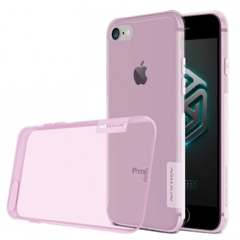 Силиконовый матовый полупрозрачный чехол с улучшенной защитой элементов корпуса (заглушки) для Iphone 7/8 Розовый