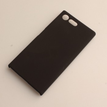 Пластиковый непрозрачный матовый чехол для Sony Xperia X Compact Черный