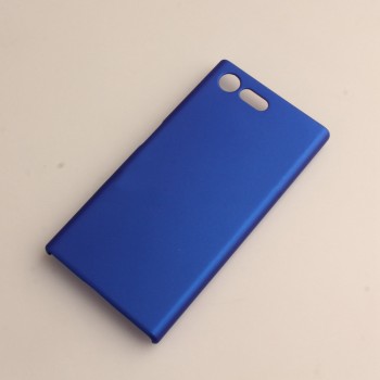 Пластиковый непрозрачный матовый чехол для Sony Xperia X Compact Синий