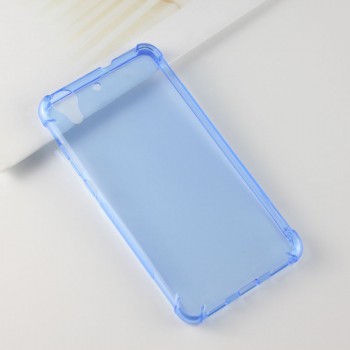 Силиконовый матовый полупрозрачный чехол с усиленными углами для Huawei Y6II Синий