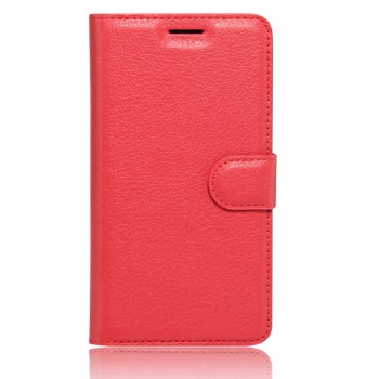 Чехол портмоне подставка для Xiaomi RedMi Note 4 с магнитной защелкой и отделениями для карт Красный