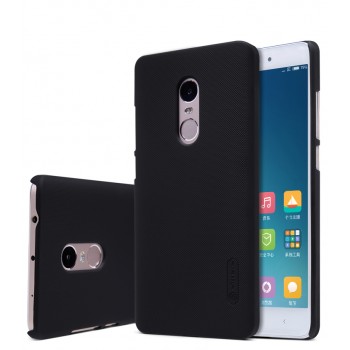 Пластиковый матовый нескользящий премиум непрозрачный чехол для Xiaomi RedMi Note 4 Черный