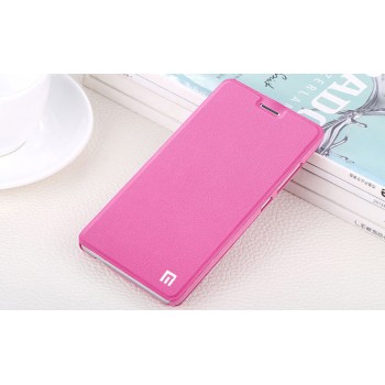 Чехол горизонтальная книжка подставка на пластиковой основе для Xiaomi RedMi Note 4 Розовый