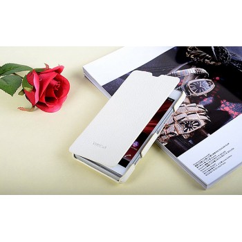 Кожаный чехол горизонтальная книжка для Sony Xperia SP  Белый