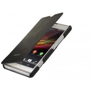 Кожаный чехол горизонтальная книжка для Sony Xperia SP  Черный