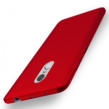 Пластиковый непрозрачный матовый чехол с улучшенной защитой элементов корпуса для Xiaomi RedMi Note 4  Красный