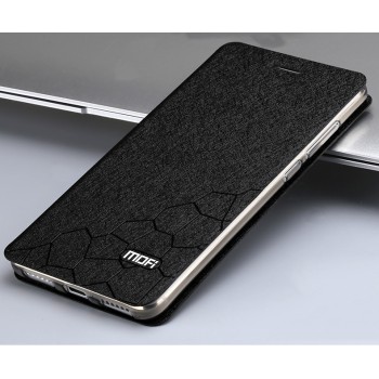 Чехол флип подставка текстура Соты на силиконовой основе для Xiaomi RedMi Note 4 Черный