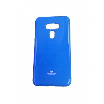 Силиконовый глянцевый непрозрачный чехол для Asus ZenFone 3 Deluxe  Синий