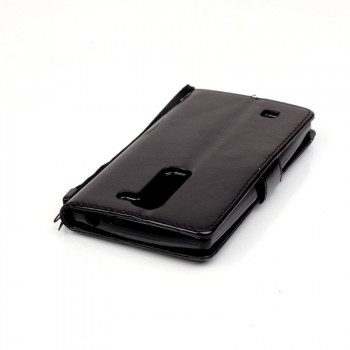 Чехол портмоне подставка текстура Узоры на силиконовой основе на дизайнерской магнитной защелке для LG K7 Черный