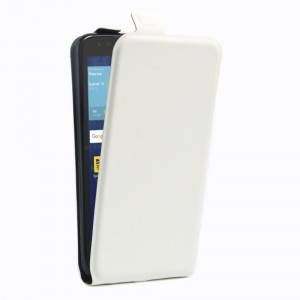 Чехол вертикальная книжка на силиконовой основе с отсеком для карт на магнитной защелке для LG K7 Белый