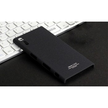 Пластиковый непрозрачный матовый чехол с повышенной шероховатостью для Sony Xperia XZ  Черный