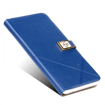 Чехол горизонтальная книжка подставка на силиконовой основе на дизайнерской магнитной защелке для ZTE Nubia Z11  Синий