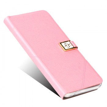 Чехол горизонтальная книжка подставка на силиконовой основе на дизайнерской магнитной защелке для ZTE Nubia Z11  Розовый