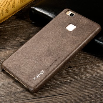 Силиконовый чехол накладка для Huawei P9 Lite с текстурой кожи Коричневый