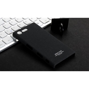 Пластиковый непрозрачный матовый чехол с повышенной шероховатостью для Sony Xperia X Compact Черный