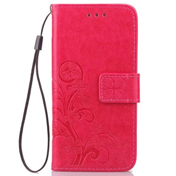 Чехол портмоне подставка текстура Узоры на силиконовой основе на магнитной защелке для Huawei P9 Lite Розовый