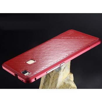 Металлический округлый бампер сборного типа на винтах для Huawei P9 Lite  Красный