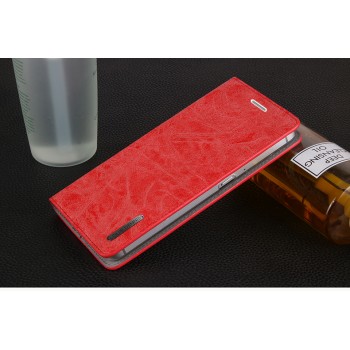 Винтажный чехол горизонтальная книжка подставка с отсеком для карт на присосках для Xiaomi RedMi Note 4 Красный