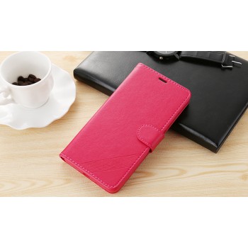 Чехол портмоне подставка текстура Линии на силиконовой основе на магнитной защелке для Xiaomi RedMi Note 4  Пурпурный