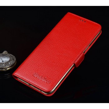 Кожаный чехол портмоне подставка (премиум нат. кожа) с крепежной застежкой для Asus ZenFone 3 5.5 Красный