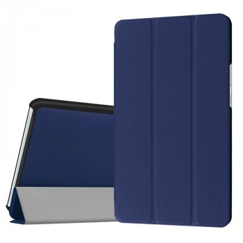 Сегментарный чехол книжка подставка на непрозрачной поликарбонатной основе для Huawei MediaPad M3 Синий