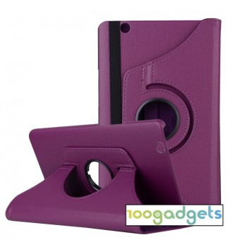 Роторный чехол книжка подставка на непрозрачной поликарбонатной основе для Huawei MediaPad M3  Фиолетовый