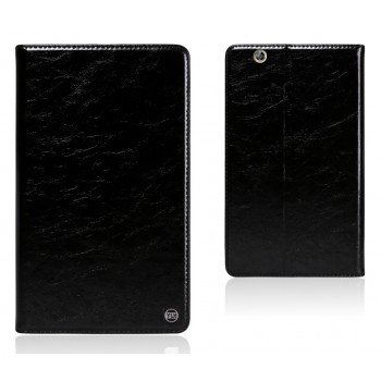 Вощеный чехол книжка подставка на полупрозрачной силиконовой основе для Huawei MediaPad M3 Черный