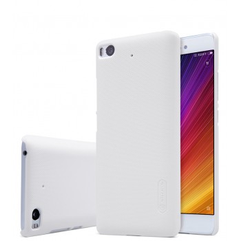 Пластиковый непрозрачный матовый нескользящий премиум чехол для Xiaomi Mi5S Белый