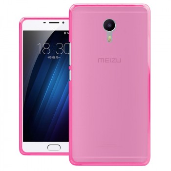 Силиконовый матовый полупрозрачный чехол для Meizu M3 Max Розовый