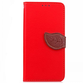 Чехол портмоне подставка на силиконовой основе на дизайнерской магнитной защелке для LG Magna  Красный