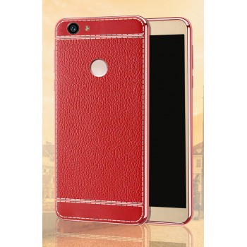 Силиконовый чехол накладка для Huawei Nova с текстурой кожи Красный