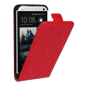 Чехол вертикальная книжка на пластиковой основе на магнитной защелке для HTC One (M7) Dual SIM