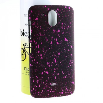 Пластиковый непрозрачный матовый чехол с голографическим принтом Звезды для HTC Desire 526  Пурпурный