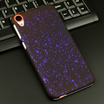 Пластиковый непрозрачный матовый чехол с голографическим принтом Звезды для HTC Desire 820  Фиолетовый